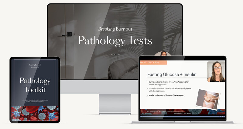 Mockup of various devices to showcase the pathology training as part of Breaking Burnout.