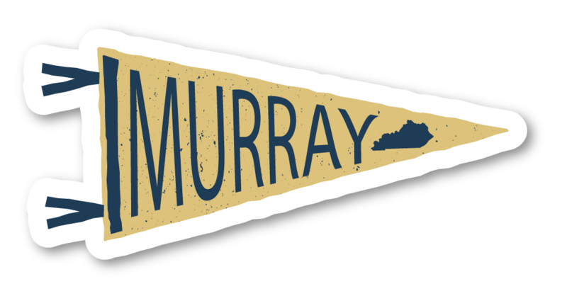 Murray pendant flag decal and sticker design for Murray, Kentucky tourism design by Amanda Newman Design in Paducah, Kentucky