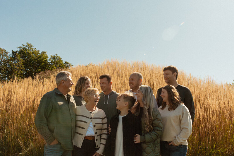 fun group family photo at Assiniboine Park 