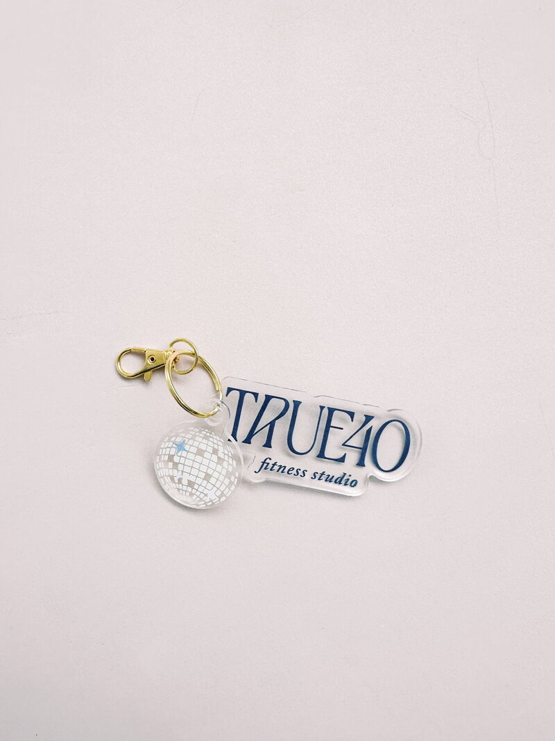 true40 and disco ball keychain