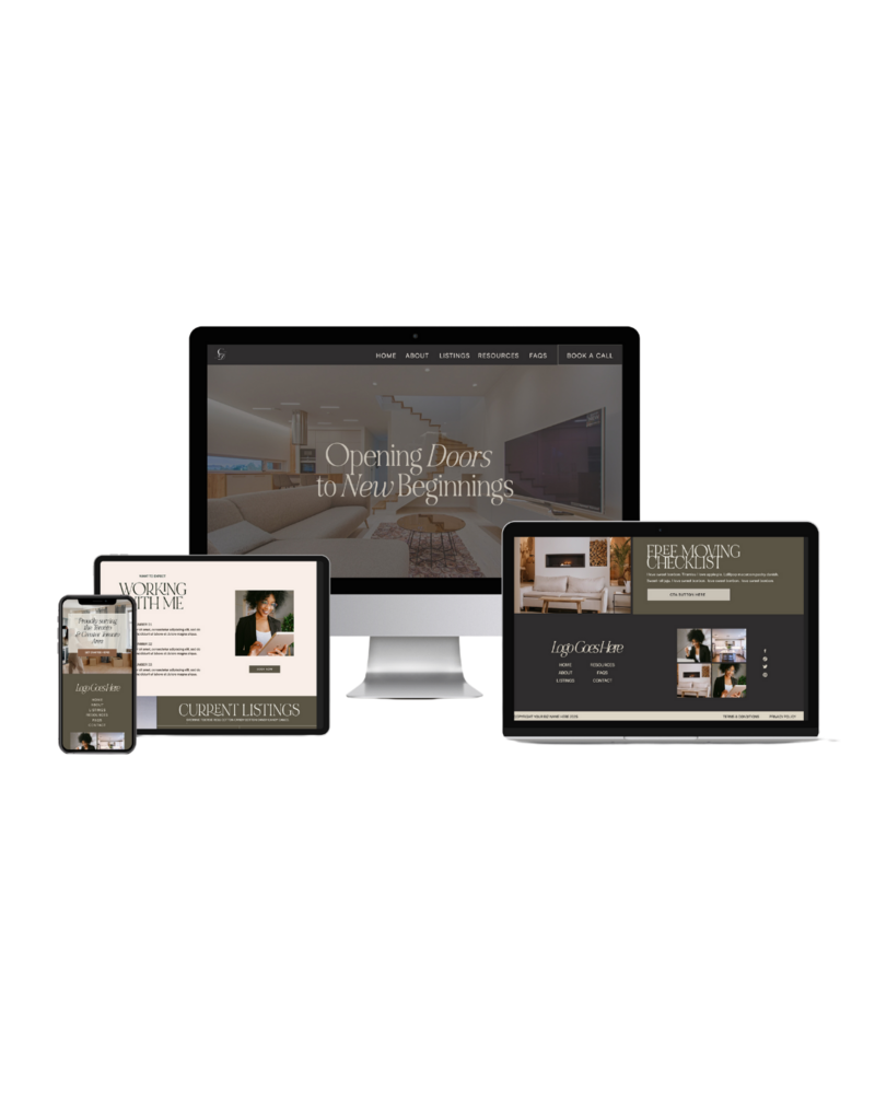 website template mockup for realtors and real estate agents