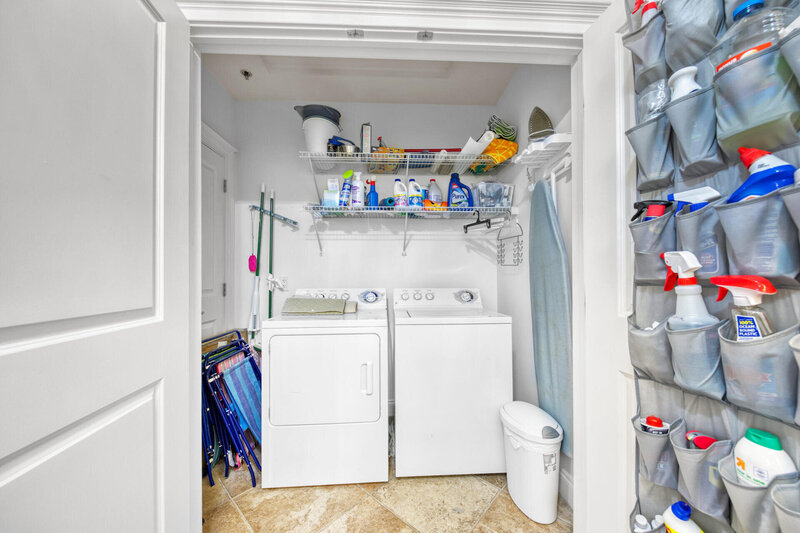 laundry room with white washer and dryer