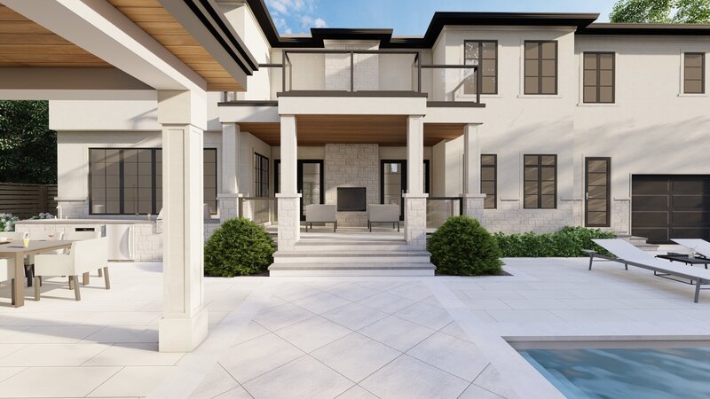 poolside backyard entrance 