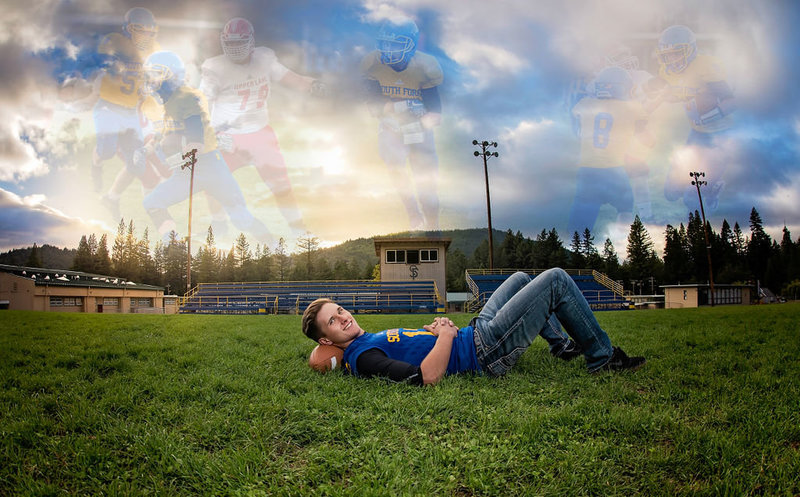 Sportrait picture of a high school football player in Northern California by Parky's Pics Photography