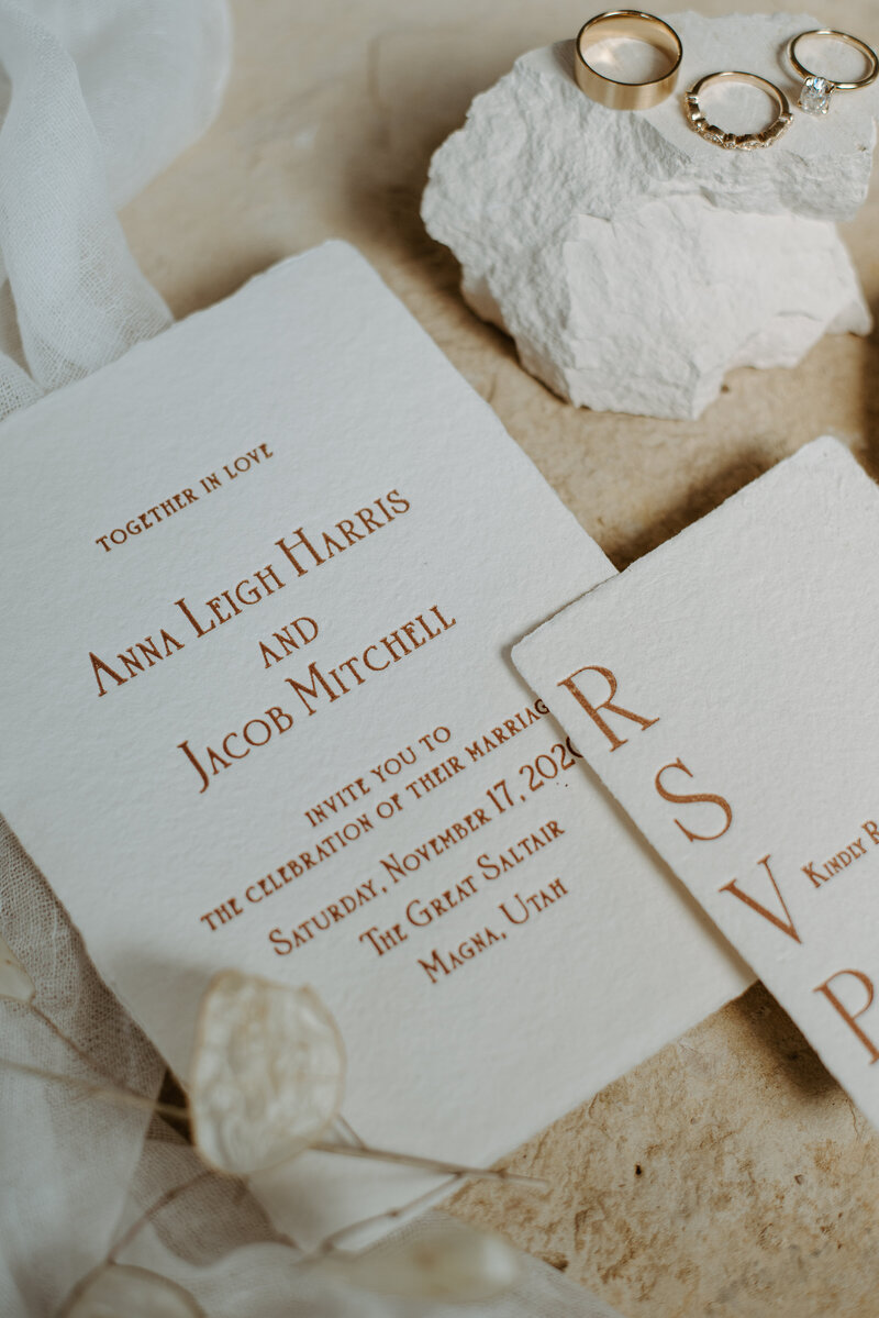 handmade letter press wedding invitations