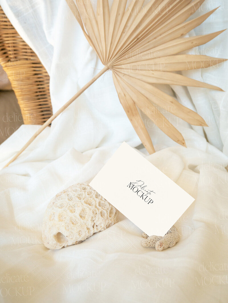 Delicate Mockup Coral Business card