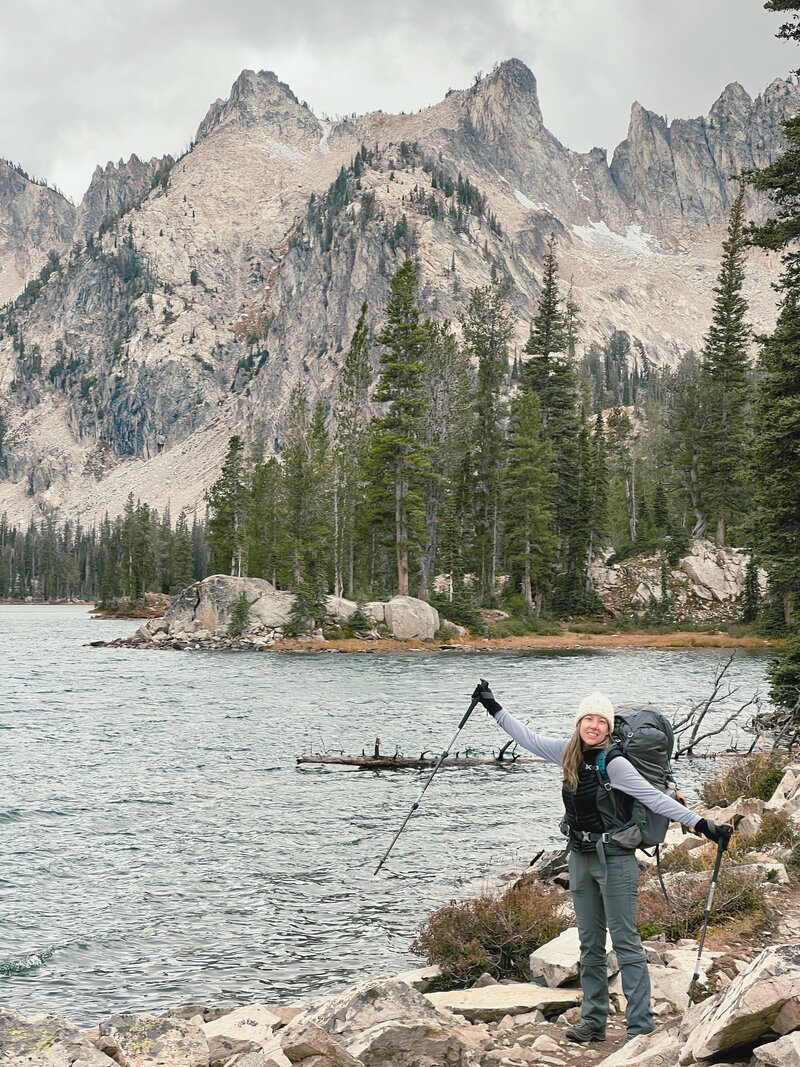 Jess by lake in idaho mts - retro