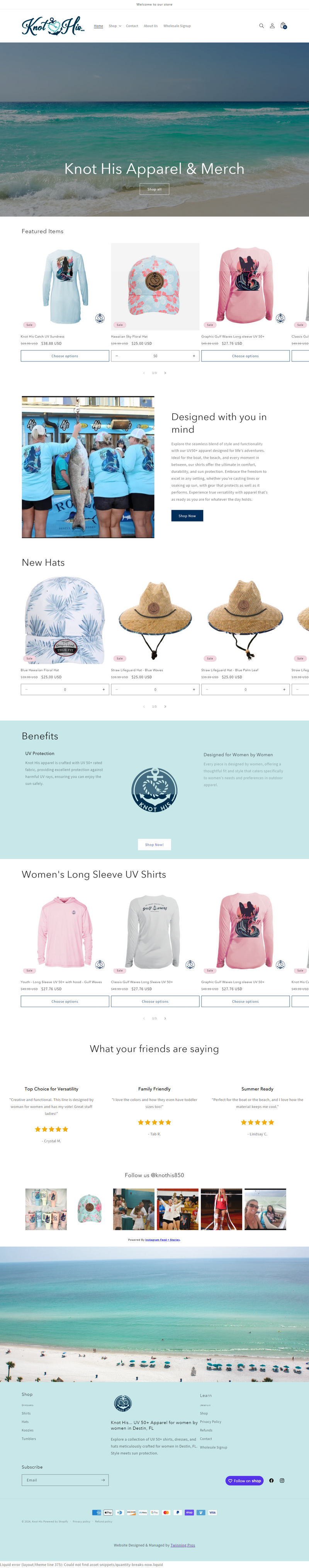 Knot His - Wholesale Women's Beach Clothing Company in Destin, FL built with Shopify