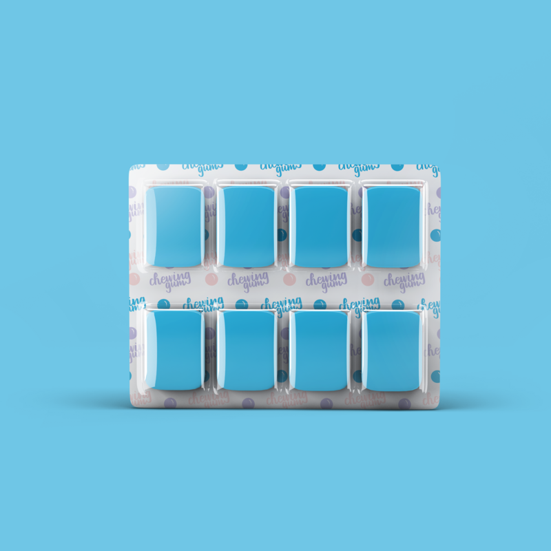 09 Chewing Gum Blister Cardboard Mock-Up