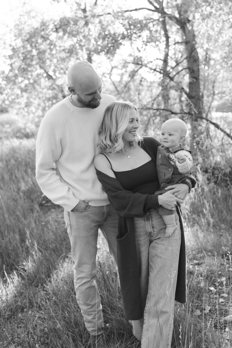Colorado wedding photographer with her husband and baby.