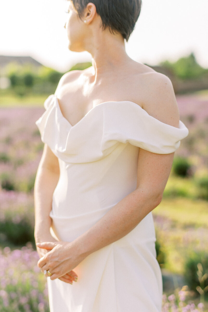 Bride portrait on her wedding day - lavender fields