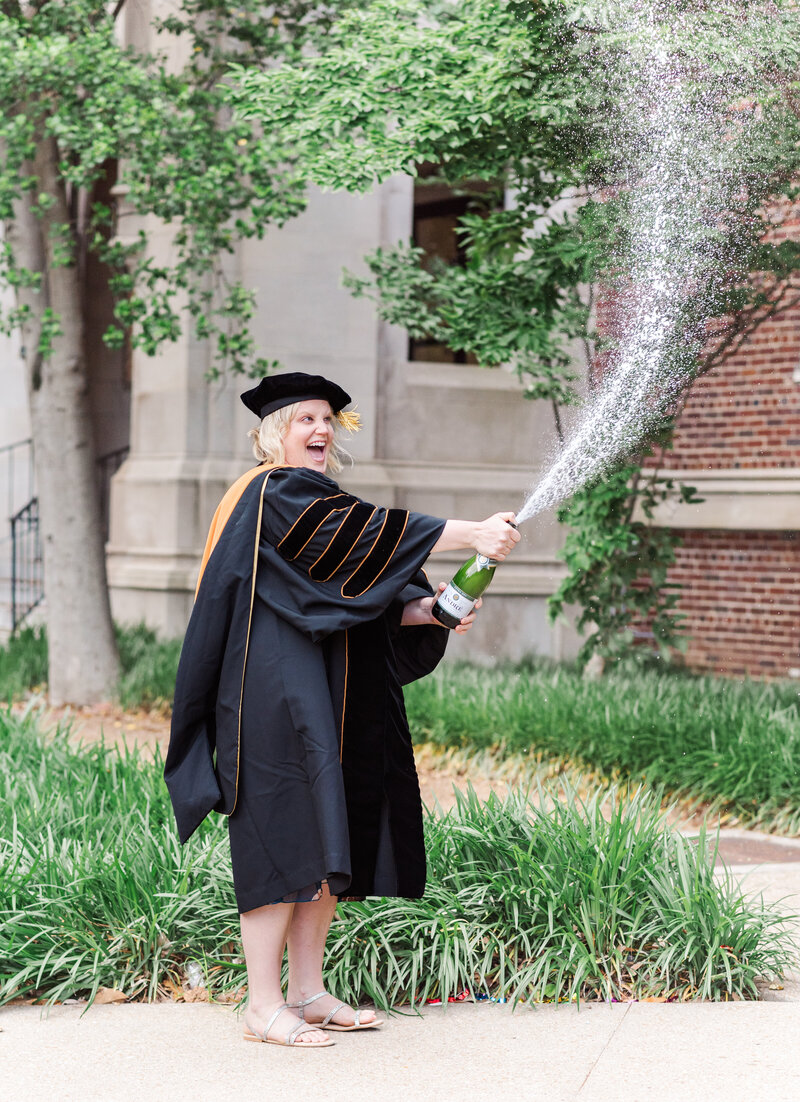 Vanderbilt college  grad photos champagne pop