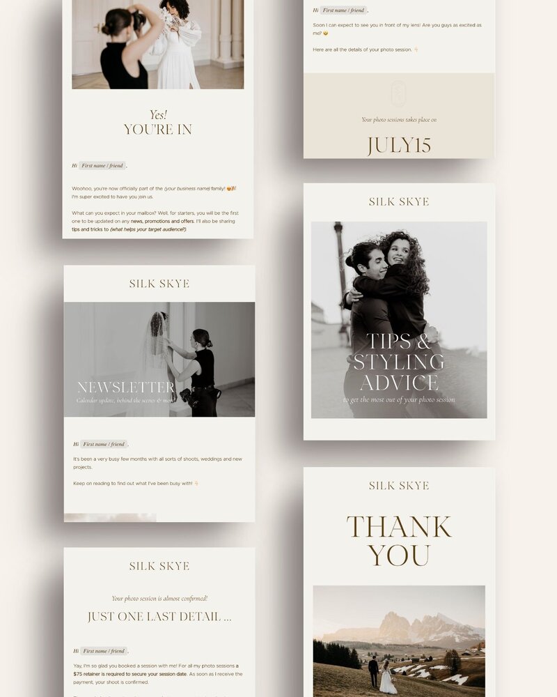 Aesthetic Flodesk templates for wedding photographers Silk Skye 8