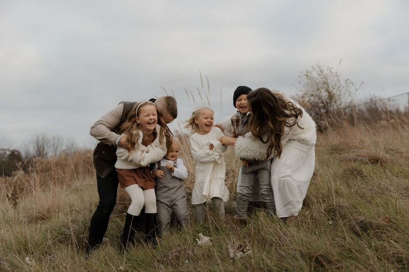 family laughing together