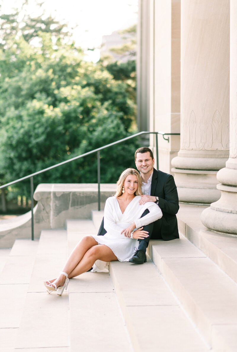 engagement portrait at the nelson atkins in kansas city