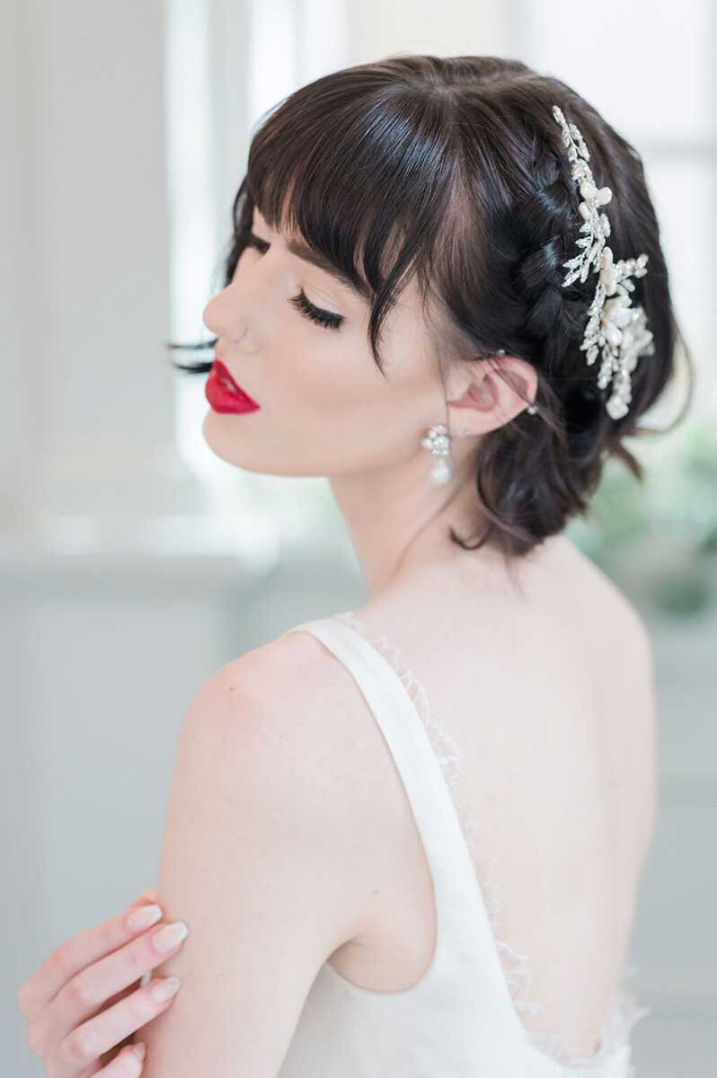 wedding dress lace details - Edith Elan timeless bridal designer