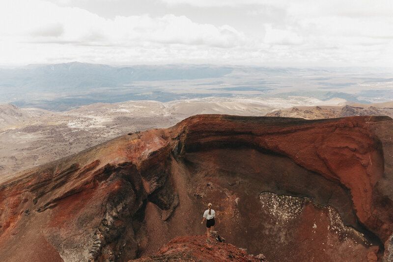 Woman on mountainside