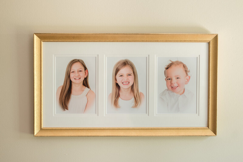 three heirloom portraits in same frame