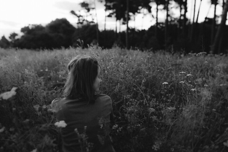 Me closing my eyes for a self portrait in black and white