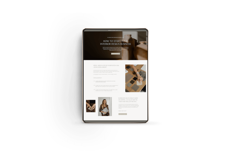 Showit sales pagina template Ivory Vines