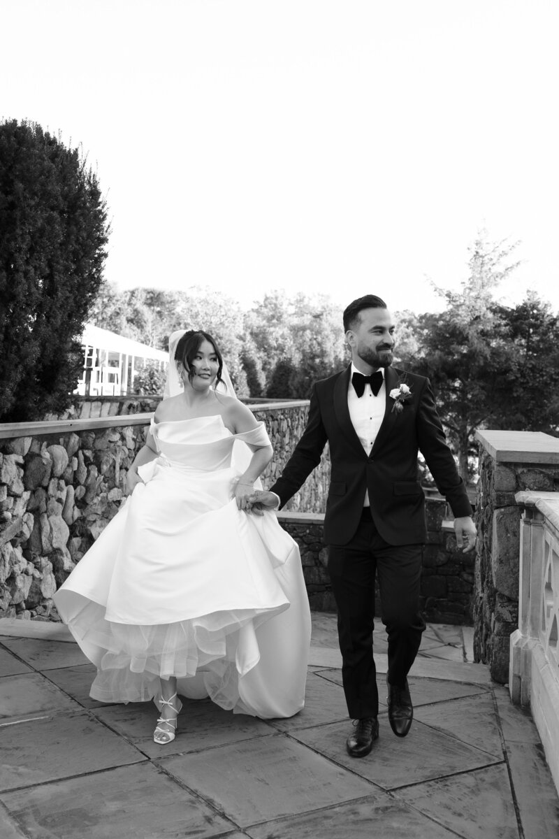 Bride and Groom coming back aisle after saying I do