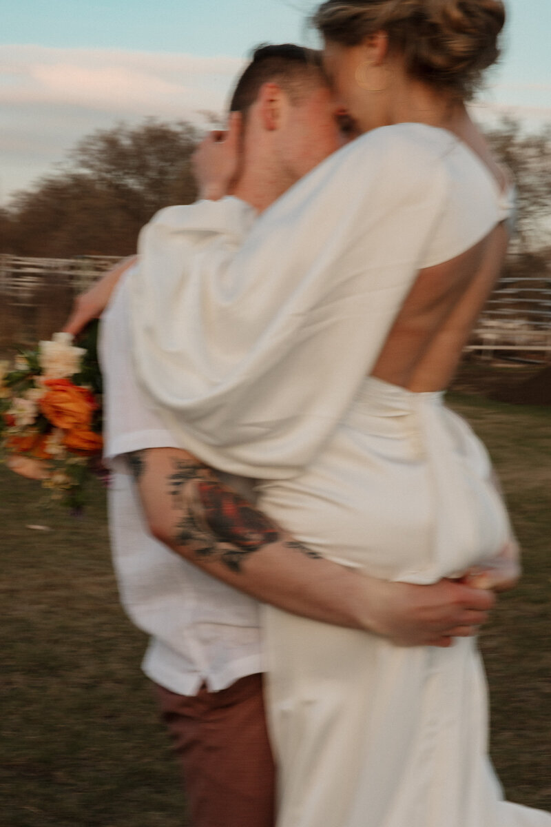 elegant beach wedding at golden hour