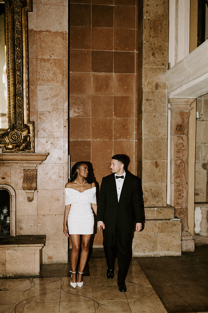 downtown houston engagement photos old money vintage