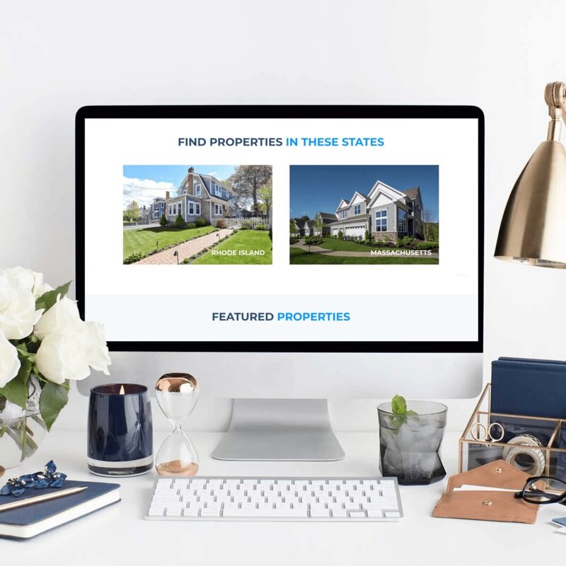 Device mockup apple iMacPortuguese Realtor website portfolio Rachelle Deem