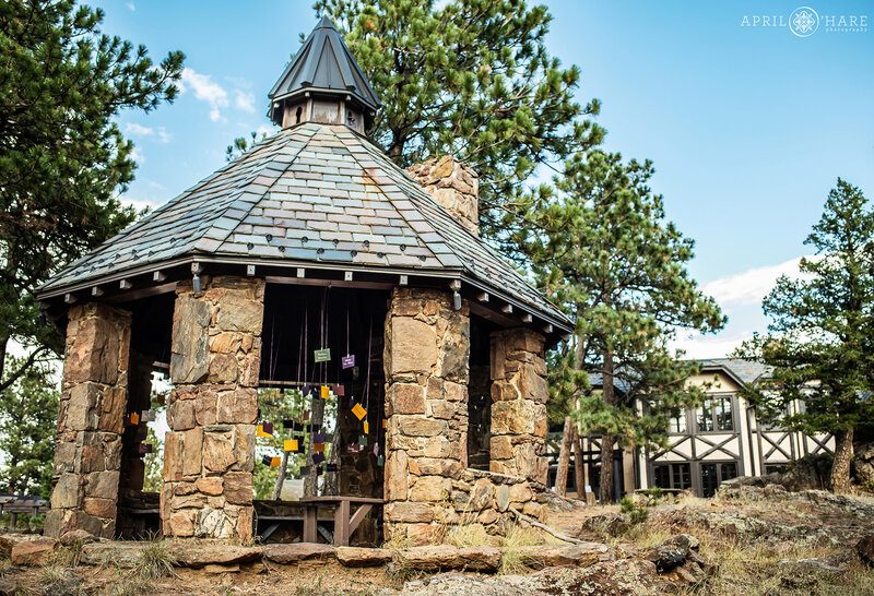 Stone Gazebo Decorated for a Wedding at Boettcher Mansion in Golden
