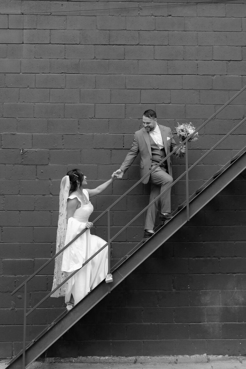 Engagement session at Mint Room Studios Library couple photography