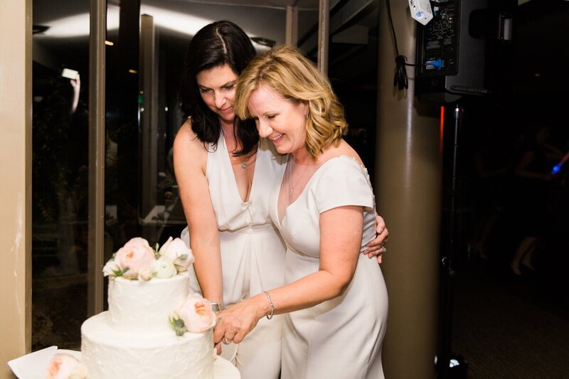 Maria and Carol's wedding at Spencer's Restaurant in Palm Springs photographed by photographer Ashley LaPrade.