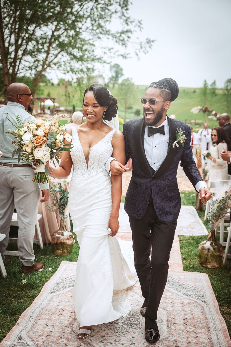 Happy Walk down the isle - Baltimore wedding photography
