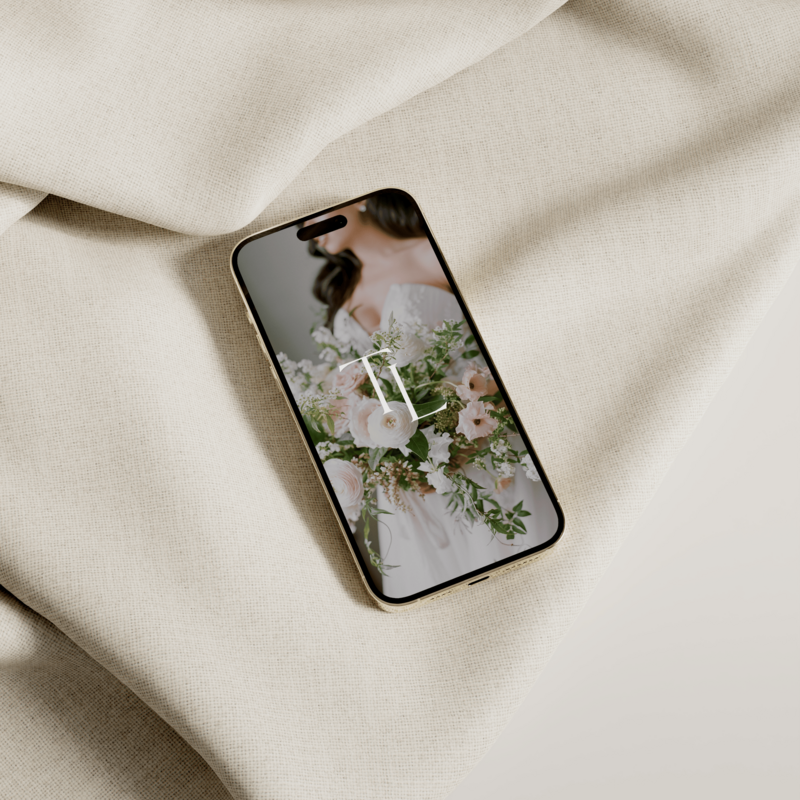 An iPhone leaning against a stone wall.