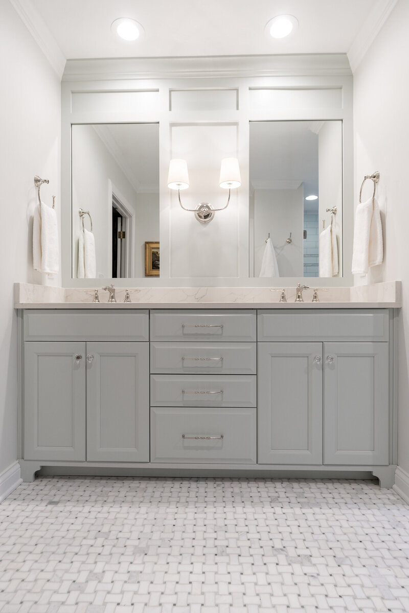 light gray bathroom cabinets