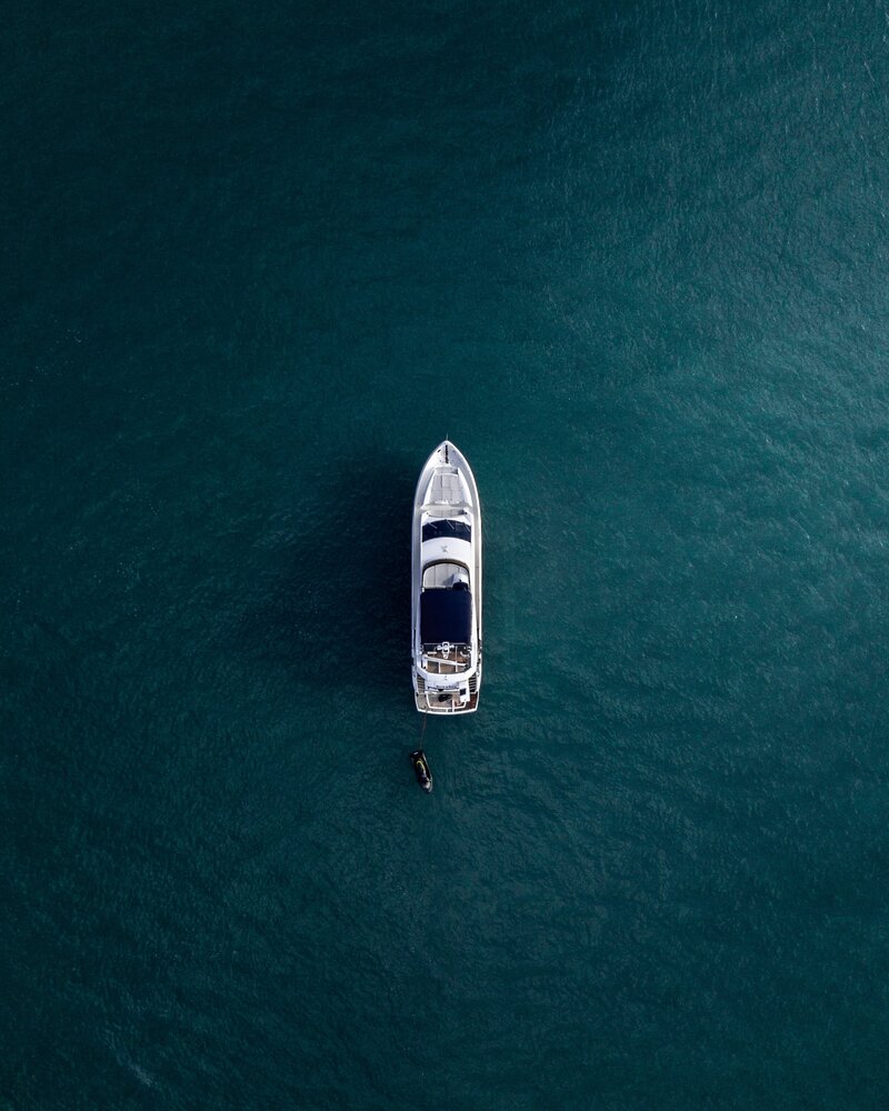 Yacht from overhead