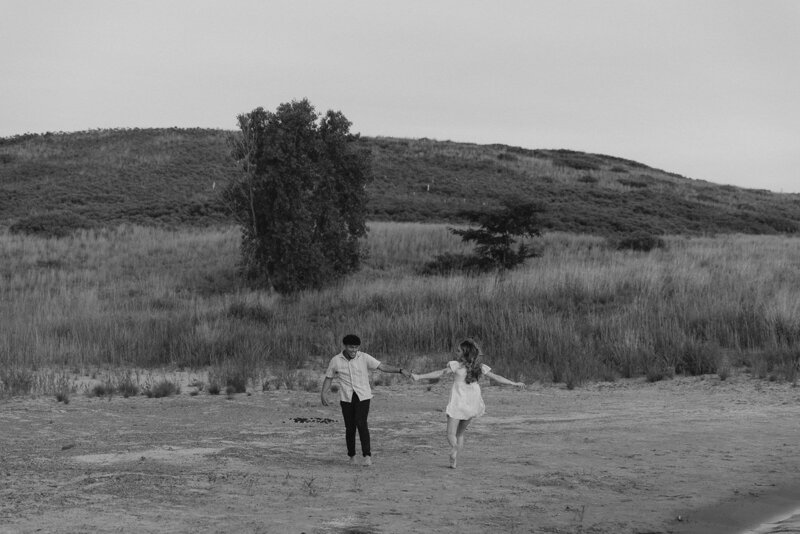 Documentary style couple session at a lake in Colorado