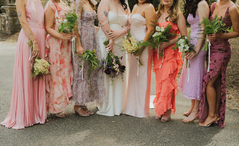 Creative bridal party styling documented by a Pennsylvania wedding photographer