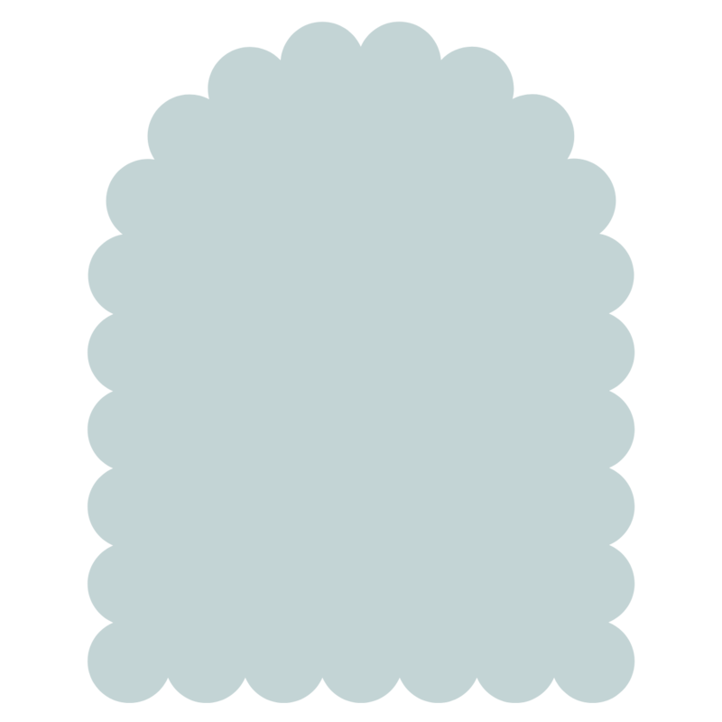 scalloped brand element