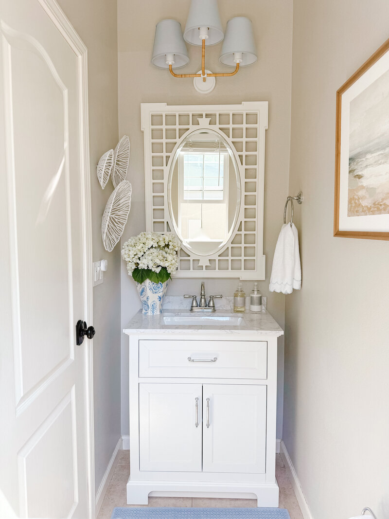 a bathroom sink and vanity