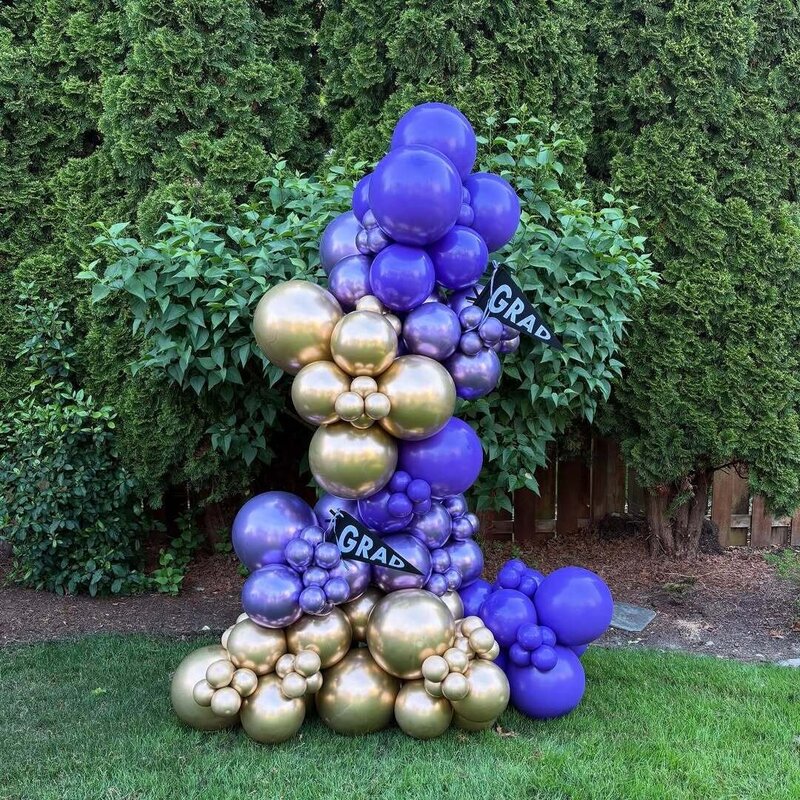 purple and gold graduation balloons in Seattle
