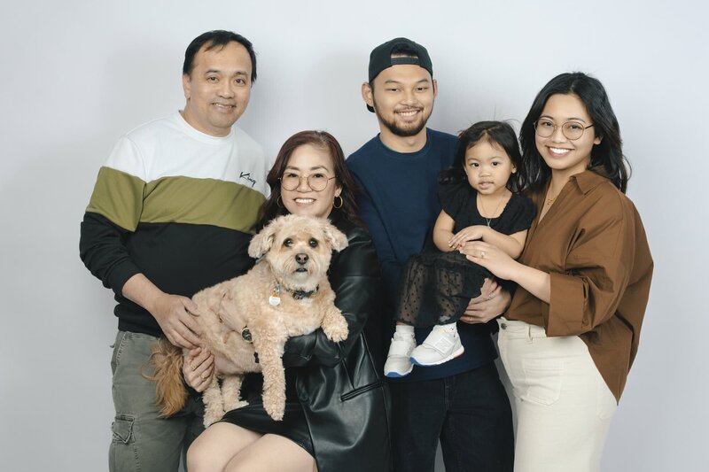 Edmonton studio family portrait of parents