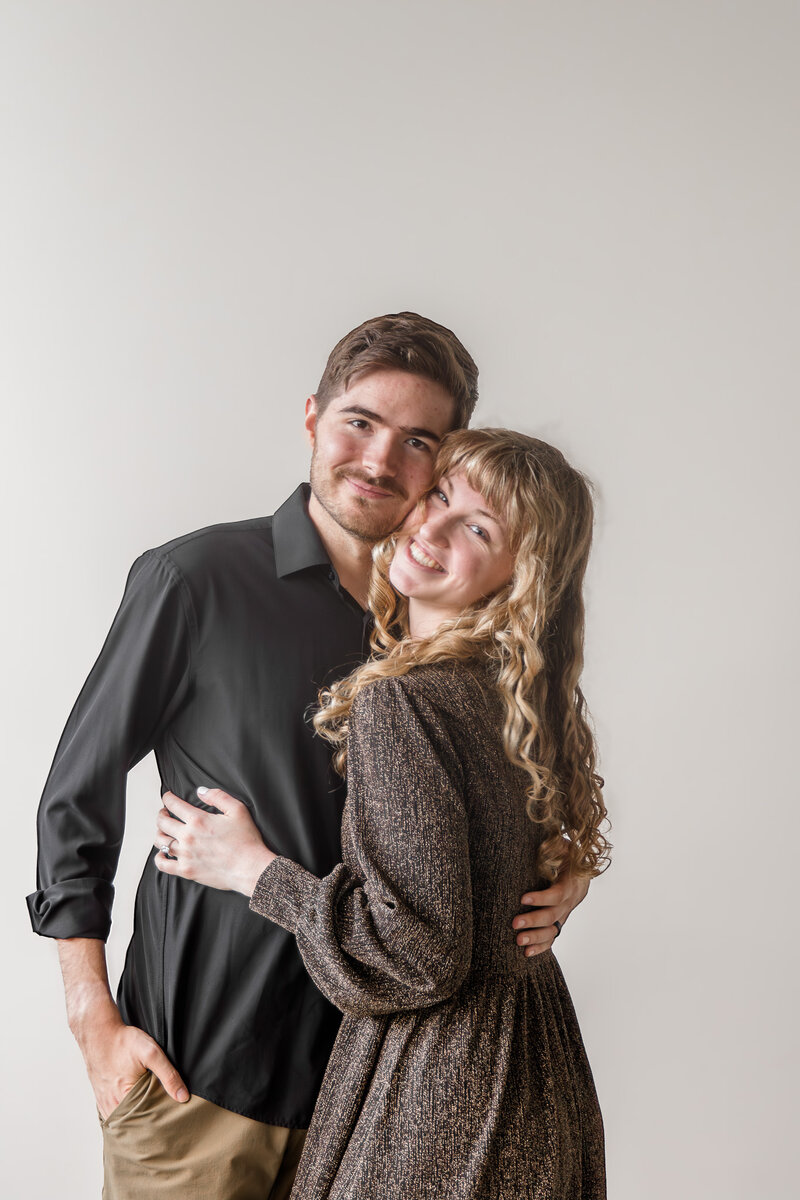 Bride and groom walk up memorial steps at their DC wedding