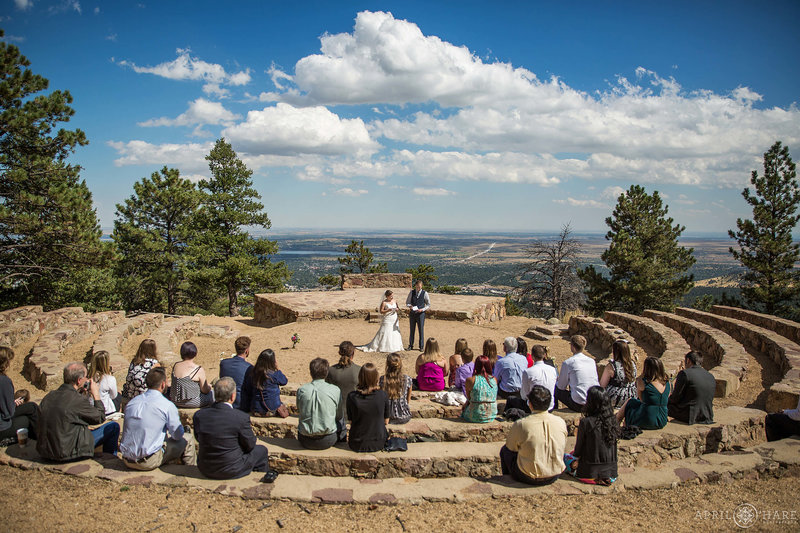 Bright and Sunny Colorado Wedding day outside at Sunrise Amphitheater