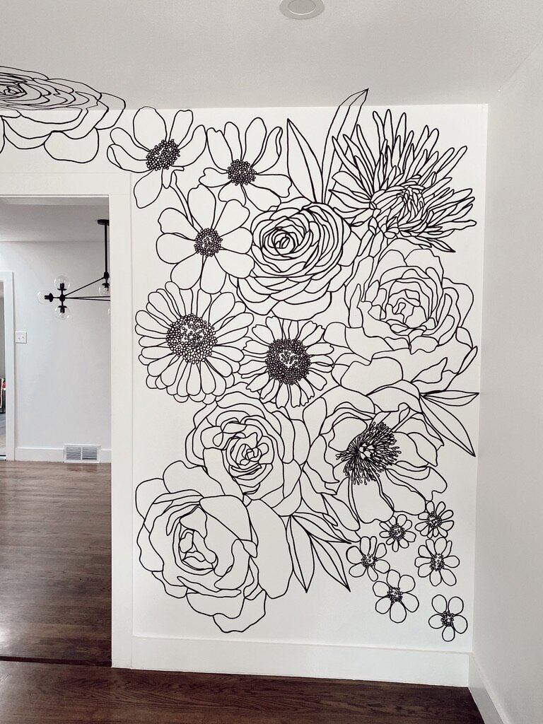 Black & White Sharpie Mural