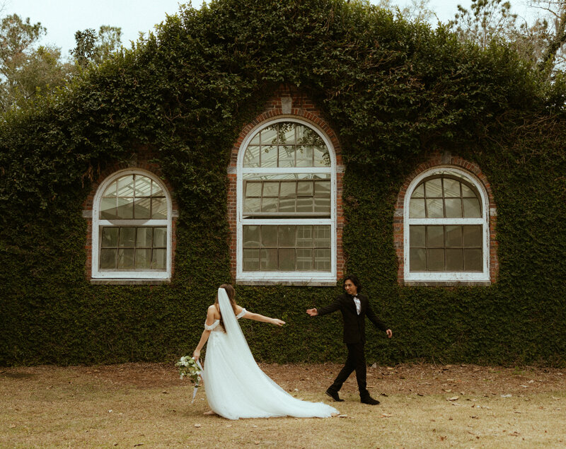bride and groom cinematic photo