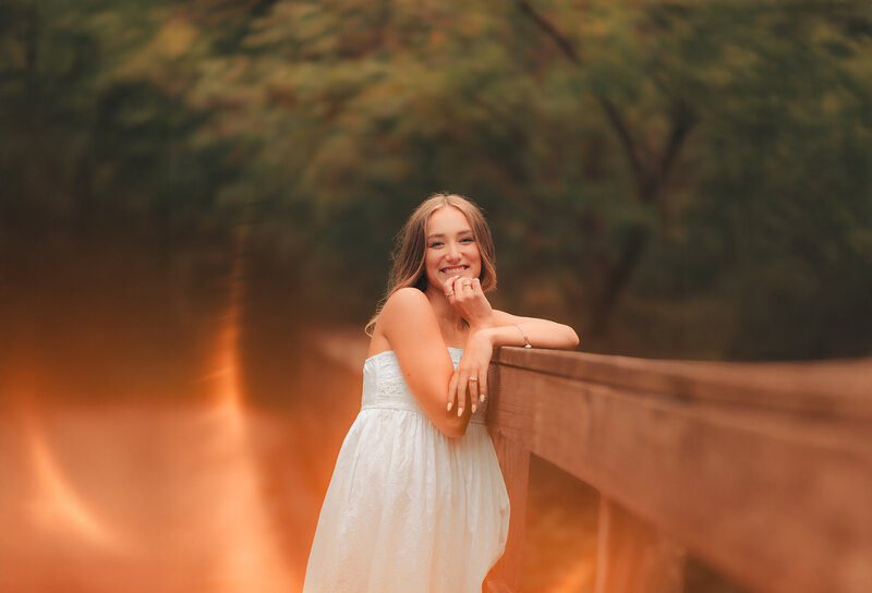 High school senior enjoying outdoor natural light photo session in Minneapolis
