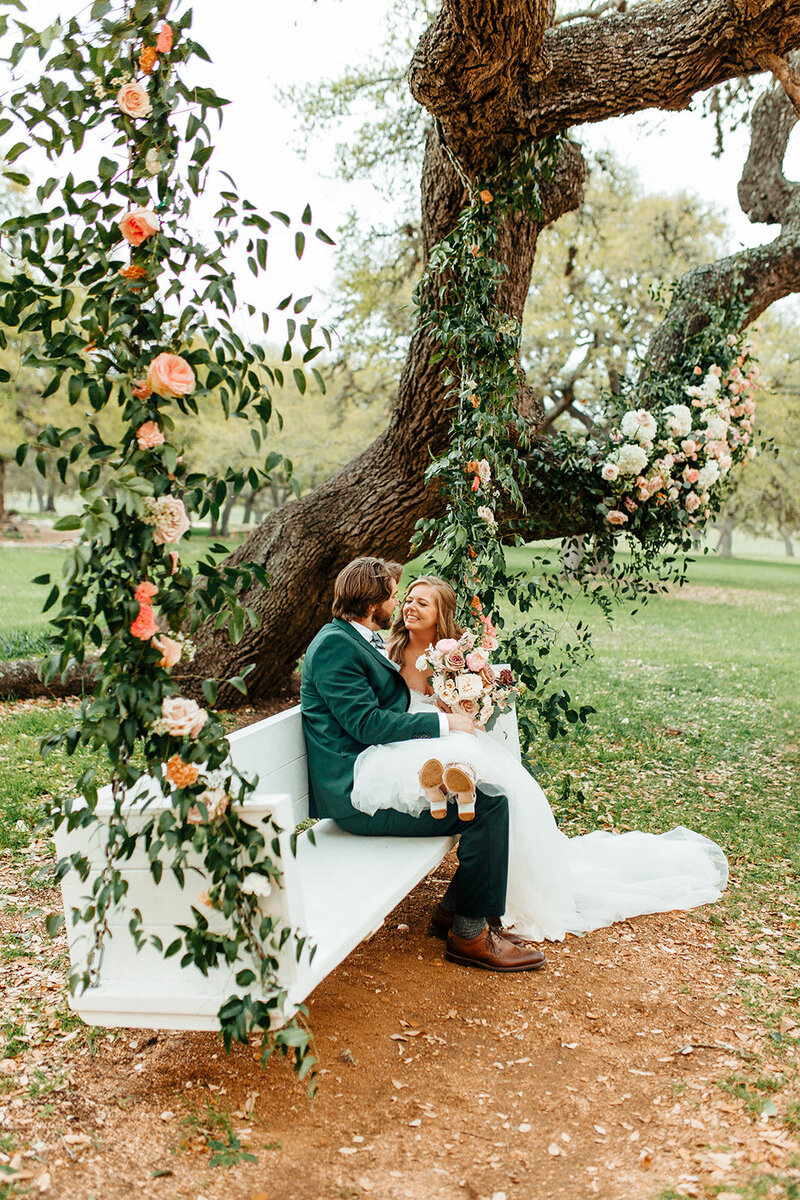 Wedding Swing Floral and Greenery