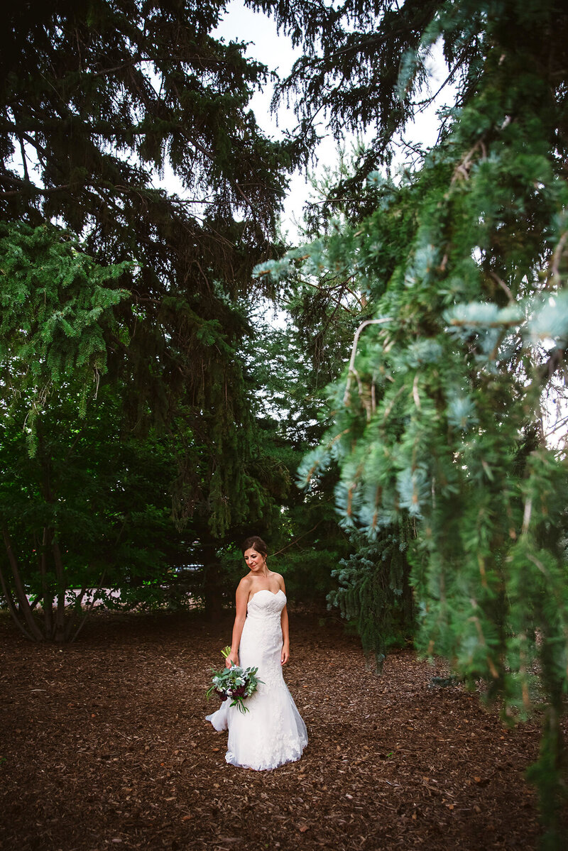Colorado Elopement Photographer captures bride holding bridal bouquet