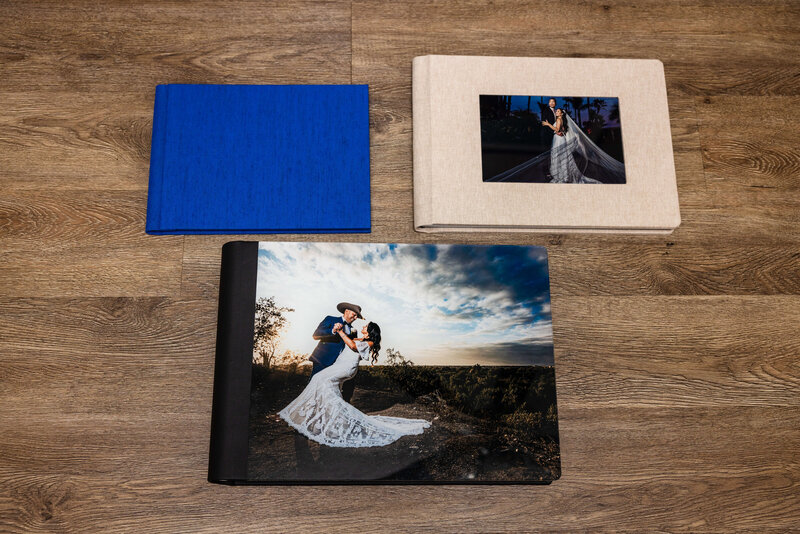 wedding album displays for  San Diego wedding