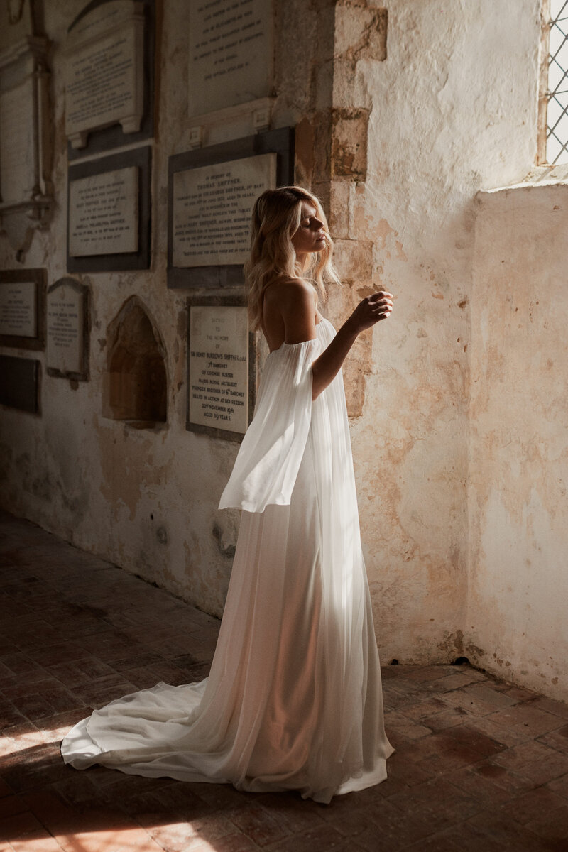 Ethical wedding dress handmade from 100% silk